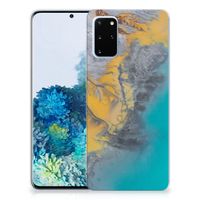 Samsung Galaxy S20 Plus TPU Siliconen Hoesje Marble Blue Gold