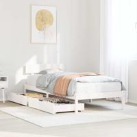 Bedframe zonder matras massief grenenhout wit 75x190 cm