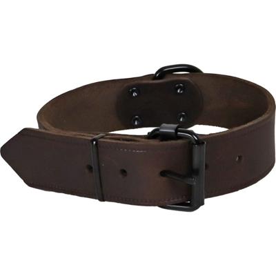 Halsband soft leder 30mm/40cm bruin - Gebr de boon