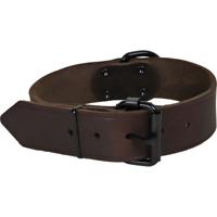Halsband soft leder 30mm/40cm bruin - Gebr de boon