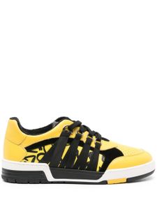 Moschino strap-detailing leather sneakers - Jaune