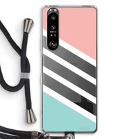 Strepen pastel: Sony Xperia 1 III Transparant Hoesje met koord