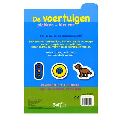 Standaard Uitgeverij Plakken en kleuren - de voertuigen, 2-4 jaar