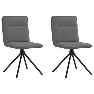 Eetkamerstoelen 2 st stof donkergrijs