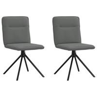 Eetkamerstoelen 2 st stof donkergrijs