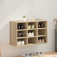 Schoenenkast Sonoma eiken 77.5 x 30 x 51 cm Bewerkt hout