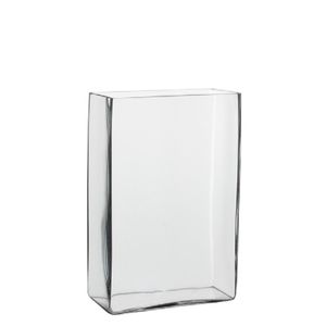 Hoge glazen vaas transparant glas rechthoekig 20 x 10 x 30 cm   -