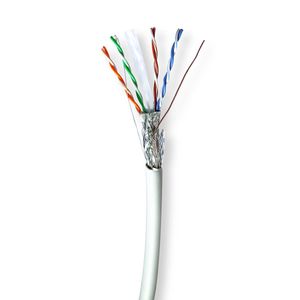 Nedis Netwerk Kabel Rol | CAT6 | Solid | S/FTP | Koper | 305.0 m | Binnenshuis | Rond | LSZH | Grijs | Gift Box - CCBG8528GY305S