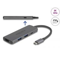 DeLOCK usb type-c docking station 8k (donkergrijs, hdmi, usb, pd 3.0 100 w)