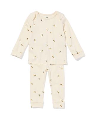 HEMA Baby meegroeipyjama rib dieren gebroken wit (gebroken wit)