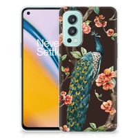 OnePlus Nord 2 5G TPU Hoesje Pauw met Bloemen