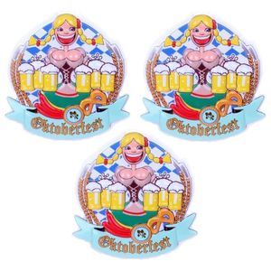 3x Oktoberfest 3D muur/wand decoraties Heidi 44cm