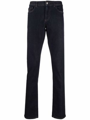 Canali jean slim à taille mi-haute - Bleu