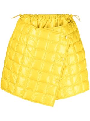 Moncler jupe asymétrique à design matelassé - Jaune
