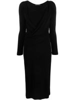 Alberta Ferretti round-neck long-sleeve dress - Noir