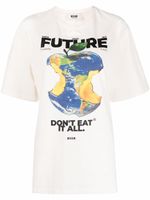 MSGM t-shirt à imprimé graphique - Blanc