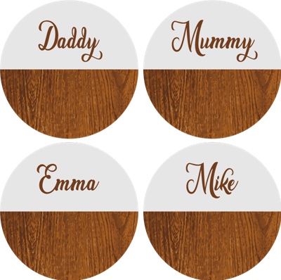 Gepersonaliseerde onderzetters Houten marmer