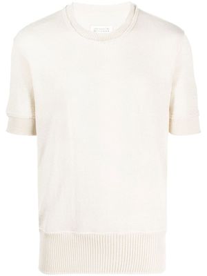 Maison Margiela t-shirt en maille à effet usé - Tons neutres