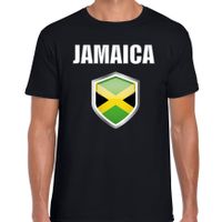 Jamaica fun/ supporter t-shirt heren met Jamaicaanse vlag in vlaggenschild 2XL  -