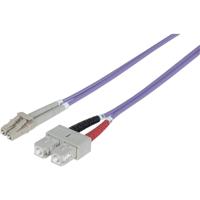 Intellinet 751049 Glasvezel Optische vezel Aansluitkabel 1.00 m Lila, Violet [1x LC-stekker - 1x SC-stekker] 50/125 µ Multimode OM4