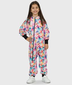 Onepiece Jersey Jumpsuit Painted Flowers