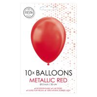 Globos Ballonnen pearl rood 30cm, 10st.