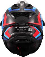 LS2 endurohelm "mx701 explorer carbon frontier ii", inwendig zonnevizier, uitneembaar, wasbaar, hypoallergeen en ademend, verstevigde kinriem, rescue wangkussentjes, dubbele d-voering helmet mx701 expl. car.fr.ii m wh/blue/bl