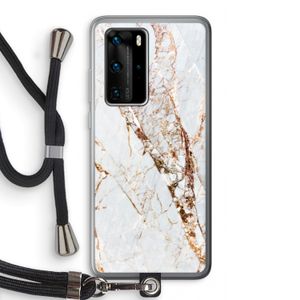 Goud marmer: Huawei P40 Pro Transparant Hoesje met koord