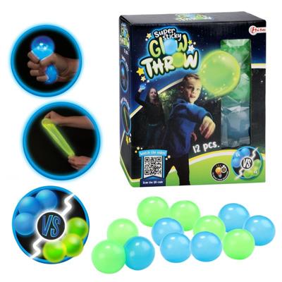 Toi-Toys glow throw glow in the dark ballen 12 stuks