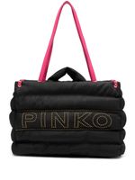 PINKO sac à main matelassé à logo embossé - Noir