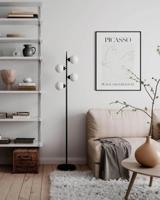 Staande vloerlamp zwart met opaalglas schakelaar en G9 fitting By Rydens Punto