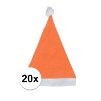 20x Oranje budget kerstmuts voor volwassenen   -
