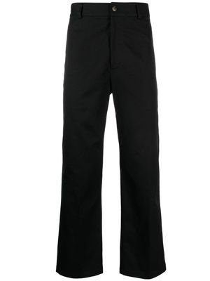 Acne Studios pantalon en coton à coupe droite - Noir
