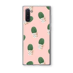 Cactusprint roze: Samsung Galaxy Note 10 Transparant Hoesje