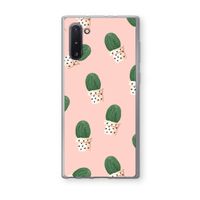 Cactusprint roze: Samsung Galaxy Note 10 Transparant Hoesje