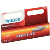 12x Philips AAA batterijen power alkaline 1.5 V - thumbnail