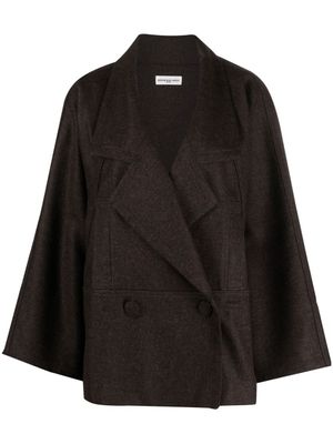 Veronique Leroy blazer trapèze à boutonnière croisée - Marron