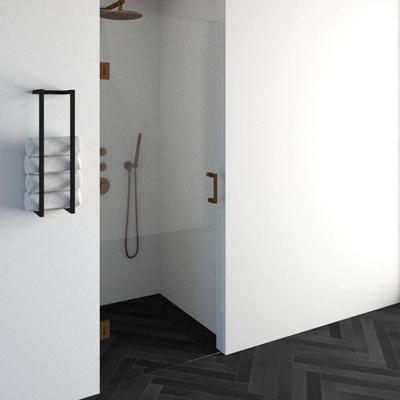 BRAUER Void nisdeur helder glas 80x200 omkeerbaar incl. glascoating PVD koper geborsteld GS-VON1H80200GK