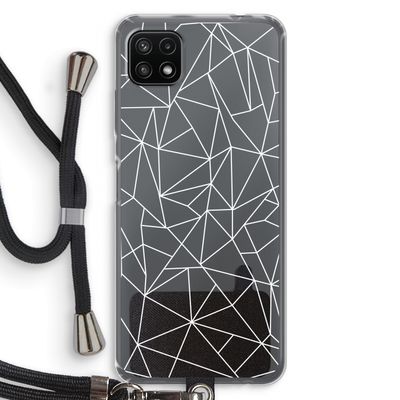 Geometrische lijnen wit: Samsung Galaxy A22 5G Transparant Hoesje met koord