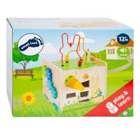 Small Foot houten activiteitenkubus en motoriekspiraal konijn