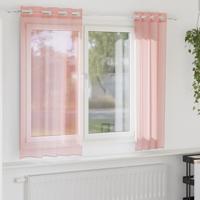 VidaXL Gordijnen voile met doorvoertules 2 st 140x140 cm roze