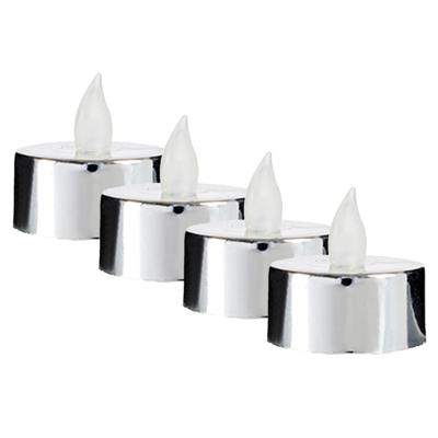 Giftdecor LED waxinelichtjes - 20x - zilverkleurig - incl. batterijen - sfeer theelichtjes