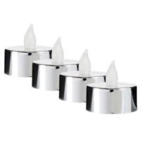 Giftdecor LED waxinelichtjes - 20x - zilverkleurig - incl. batterijen - sfeer theelichtjes