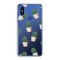 Cactusprint roze: Xiaomi Mi Mix 3 Transparant Hoesje