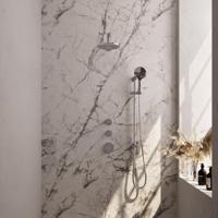 Brauer Chrome Carving Thermostatische Regendoucheset Inbouw - Hoofddouche 20 cm - Rechte Wandarm - Handdouche 3 Standen - Doucheslang - Geintegreerde Glijstang - Chroom