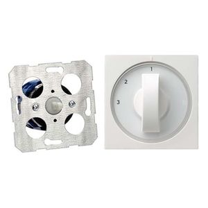 Gira ventilatorschakelaar 1-2-3 met draaiknop zuiverwit glanzend