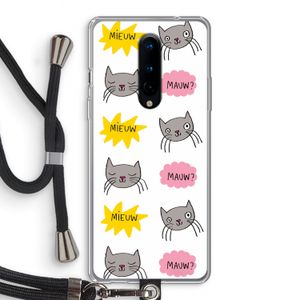 Meow: OnePlus 8 Transparant Hoesje met koord