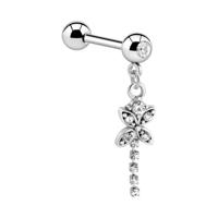 Jeweled Barbell with Charm Chirurgisch staal 316L / Belegde messing Barbells