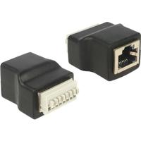 DeLOCK adapter rj45 female > terminal block with push button 8 pin (zwart)