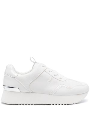 Michael Michael Kors baskets en cuir à plateforme - Blanc